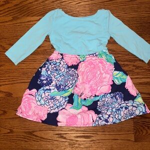 Lilly Pulitzer Aqua and Floral Kids Dress